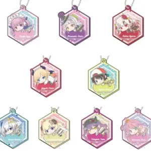 Keychains, All 9 Types Set, Hololive Hagumitsu, Kiratto Dekoff Cril Keychain D F