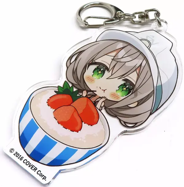 Keychain Shirogin Noel Mentaiko Virtual Youtuber Hololive Tree Village Hololutur