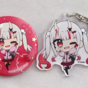 Goods Set Hyakki Ayame Mini Character Can Badge Acrylic Keychain Virtual Youtube