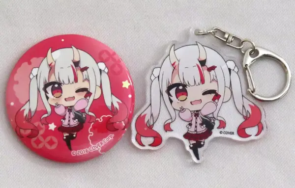 Goods Set Hyakki Ayame Mini Character Can Badge Acrylic Keychain Virtual Youtube