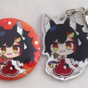 Goods Set Ogami Mio Mini Character Can Badge Acrylic Keychain Virtual Youtuber H