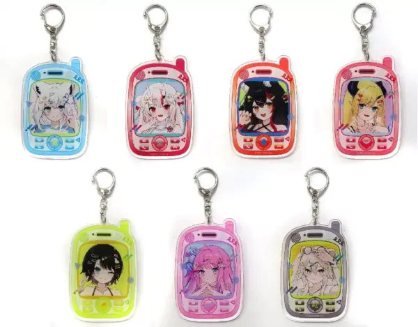 Keychains, All 7 Types Set, Virtual Youtuber Hololive Lawson Acrylic Keychains F
