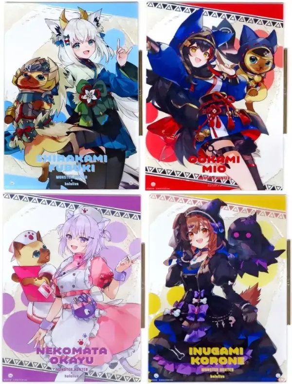 Acrylic Stand Panels Set Of 4 Boards Virtual Youtuber Hololive Monster Hunter An