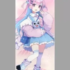 Poster Original Mini Minato Akua Virtual Youtuber Hololive Lawson Special Drink