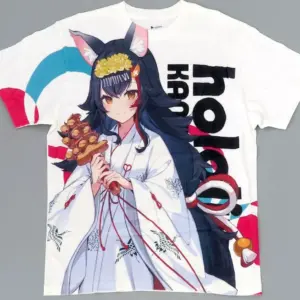 T-Shirt Ogami Mio Full Graphic Shrine Maiden Costume Ver. White L Size Virtual Y