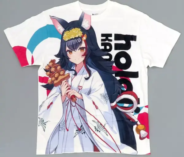 T-Shirt Ogami Mio Full Graphic Shrine Maiden Costume Ver. White L Size Virtual Y