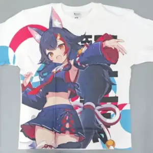 T-Shirt Ogami Mio Full Graphic Regular Costume Ver. White Xl Size Virtual Youtub