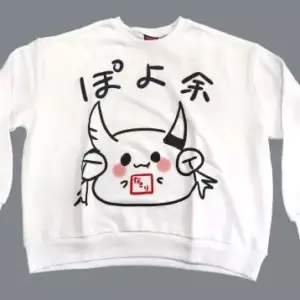 Outerwear Poyoyo Damn Slutty Sweatshirt White One Size Fits All Virtual Youtuber