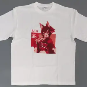 T-Shirt Ogami Mio White L Size Virtual Youtuber Hololive Horokaru Kyoto Edition
