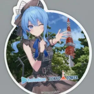 Stickers Hoshigai Suisei Dress Original Virtual Youtuber Hololive In Tokyo Tower