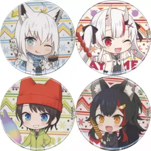 Badge Pins All 4 Types Set Virtual Youtuber Hololive In Fuji-Q Highland Snow Wor