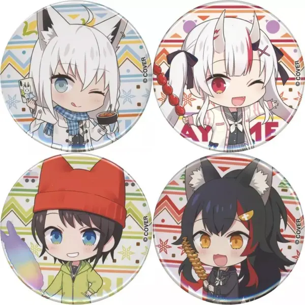 Badge Pins All 4 Types Set Virtual Youtuber Hololive In Fuji-Q Highland Snow Wor