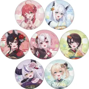 Badge Binz All 7 Types Set Virtual Youtuber Hololive Horokaru Kyoto Edition Trad
