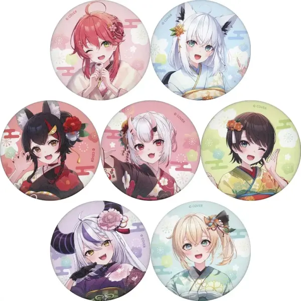 Badge Binz All 7 Types Set Virtual Youtuber Hololive Horokaru Kyoto Edition Trad