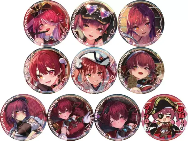 Badge Bin'S All 10 Types Set Virtual Youtuber Hololive Hokel Marine -Art Selecti