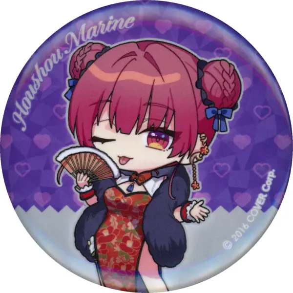 Badge Binz Hokage Marine Mini Character/Chinese Dress/Closed Right Eye Virtual Y