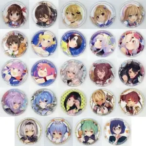 Badge Pins All 24 Types Set Virtual Youtuber Hololive Tomorable Can C97 Goods F/