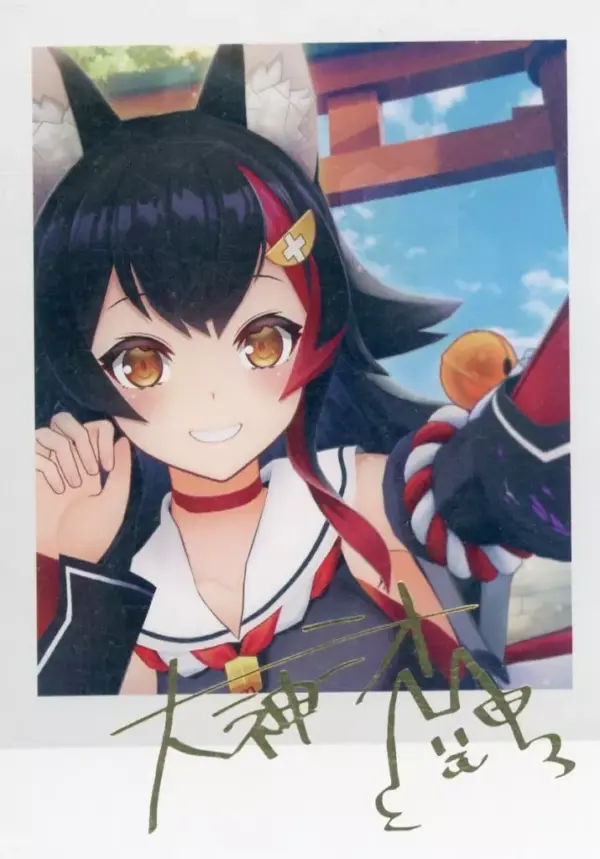 Character Card Ogami Mio Foil-Pressed Replica Signed Photo-Style Bromide Virtual