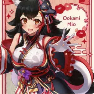 Character Card Ogami Mio Bromide Virtual Youtuber Hololive Setsubun Fair Fukuwau