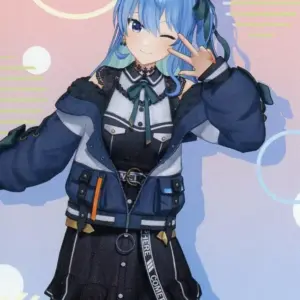 Character Card Hoshigai Suisei Everyday Clothing Idol Costume/Knee Shot Original