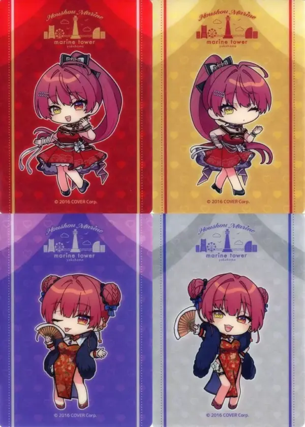 Character Cards Set Of 4 Types Clear Virtual Youtuber Hololive Hokage Marine Yok