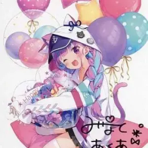Postcard Minato Akua Autographed Crab Beam Drawn Hololive Birthday Commemorative