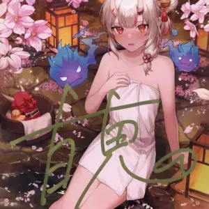 Postcard Hyakki Ayame Autographed With Original Saino Drawn Virtual Youtuber Hol