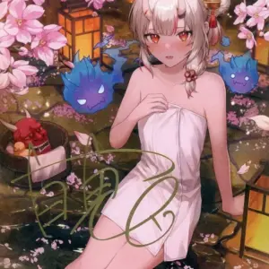 Postcard Hyakki Ayame Foil-Pressed, Original Drawn By Saino With Signature, Virt