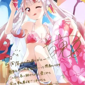 Postcard Hyakki Ayame Foil-Pressed Replica Signdrawn With Message Virtual Youtub