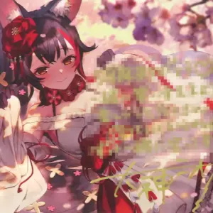 Postcard Ogami Mio Autographed With Foil-Stamped Replica Message Original Drawn