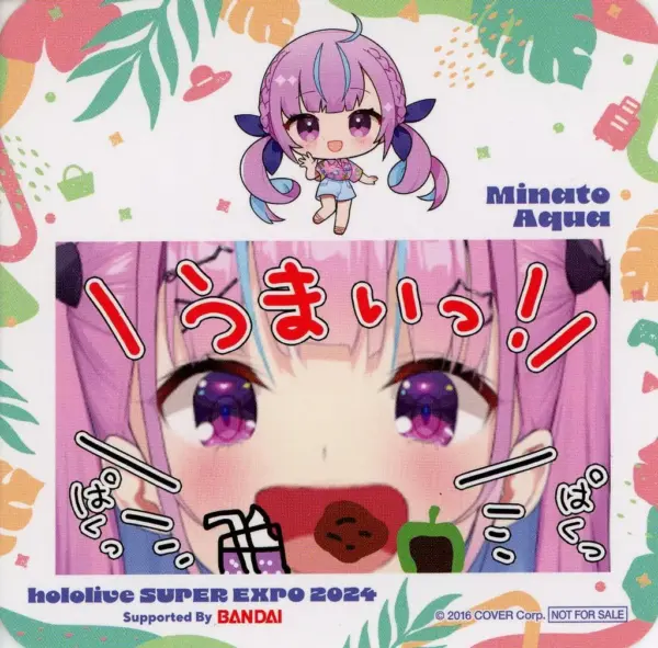 Coaster Minato Akua Replica Handwritten Pop Virtual Youtuber Hololive Super Expo