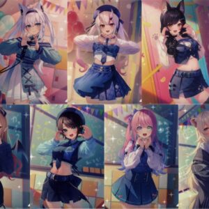 Clear Files, 7 Types Set, Original A4 File, Virtual Youtuber Hololive Lawson, El