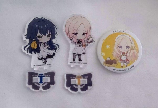 Gakuen Idolmaster Animate Cafe Suipara Acrylic Stand Can Badge