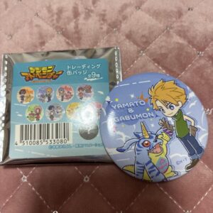 Digimon Ishida Yamato Gabumon Can Badge 100 Yen Collaboration F/S-M503 from japa