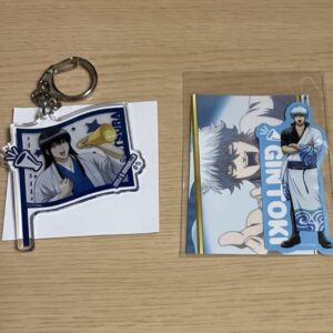 Gintama Lawson 100 Collaboration Acrylic Key Chain Sticker Sakata Gintoki Katsur