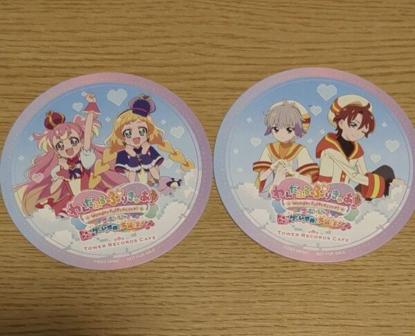 Wandaful Precure Tower Records Cafe Coaster F/S-M501 from japan Rare  Good condi