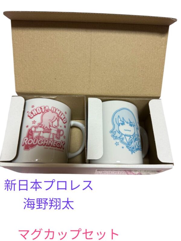 New Japan Pro Wrestling Umino Shota Mug Set F/S-M503 from japan Rare  Good condi