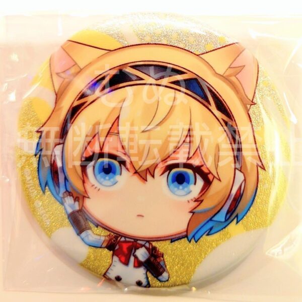 Persona 3 Nanjatown Glitter Can Badge Aigis F/S-M501 from japan Rare  Good condi