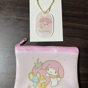Sanrio Flat Pouch Acrylic Keychain My Melody 100 Yen Store F/S-M503 from japan R