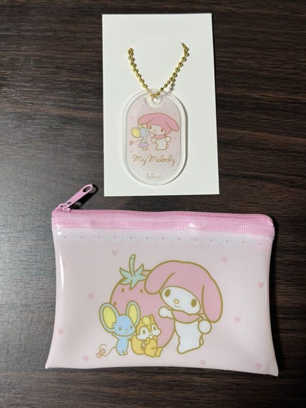 Sanrio Flat Pouch Acrylic Keychain My Melody 100 Yen Store F/S-M503 from japan R