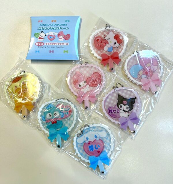 Sanrio Custom Acrylic Charm Oshikatsu Uchiwa Design Series 7 Types F/S-M501 from