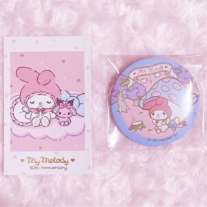 My Melo 50Th Anniversary Seria Daiso 100 Yen Photo Card Can Badge F/S-M503 from