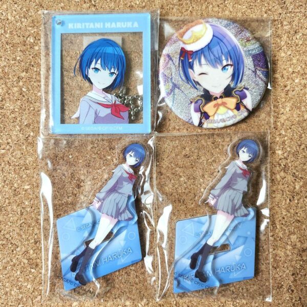 Proseca Haruka Mini Acrylic Stand Keychain Can Badge F/S-M501 from japan Rare  G