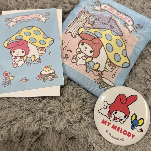 My Melody Can Badge, Stickers And Drawstrings F/S-M503 from japan Rare  Good con