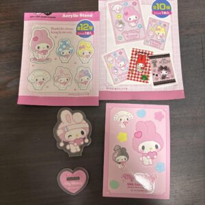 My Melody Acrylic Stand 50Th Anniversary Sanrio Sticker Peach Melo Knitted Hat F