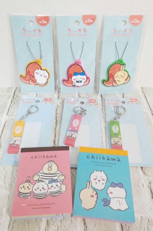 Rubber Chain Acrylic Keychain Notepad 8-Sized Set