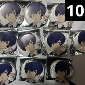 Persona 3 Fifs Osamu Yuki Can Badge Set Of 10 White F/S-M501 from japan Rare  Go
