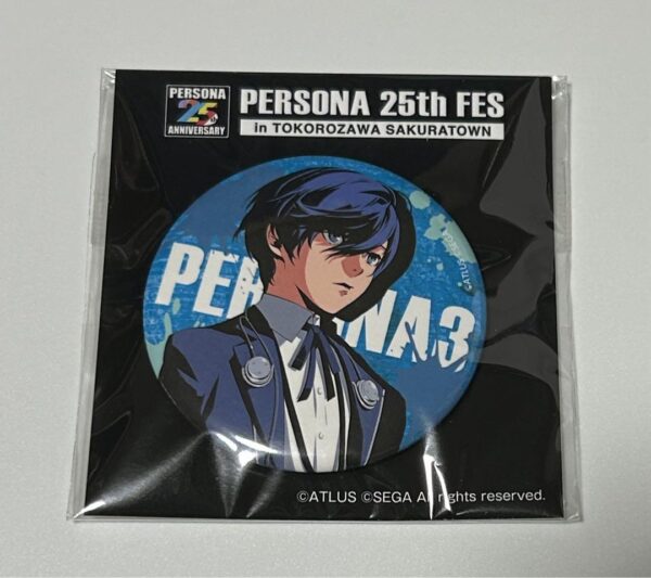 Persona 3 25Th Can Badge Main Character F/S-M501 from japan Rare  Good condition