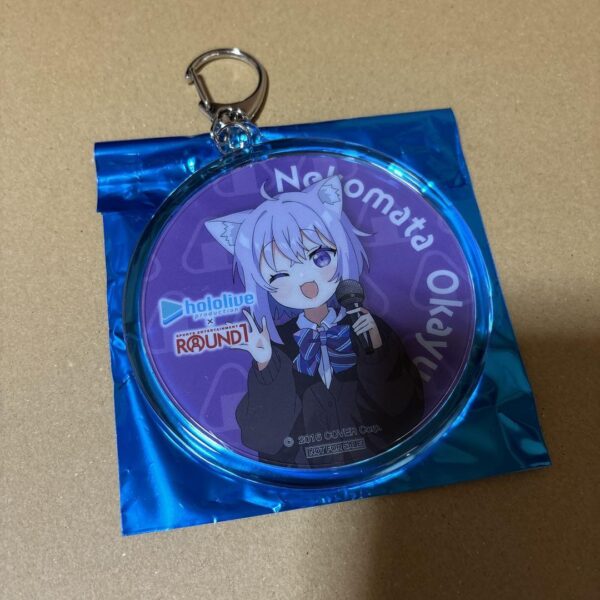 Nekomata Porridge Round One Acrylic Key Chain F/S-M501 from japan Rare  Good con