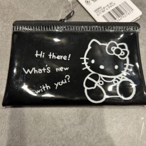 Flat Pouch Hello Kitty 50Th Anniversary Sanrio Black F/S-M503 from japan Rare  G